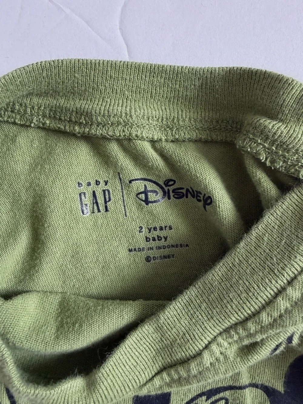 Baby Gap Disney Toddler Boy Mickey Mouse Long Sleeve Shirt Green Size 2T